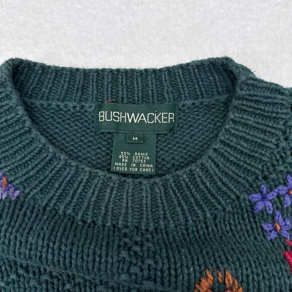 Vintage Bushwacker Sweater Medium Floral Leave Fall Grandmacore Pullover Cottage - Picture 6 of 9